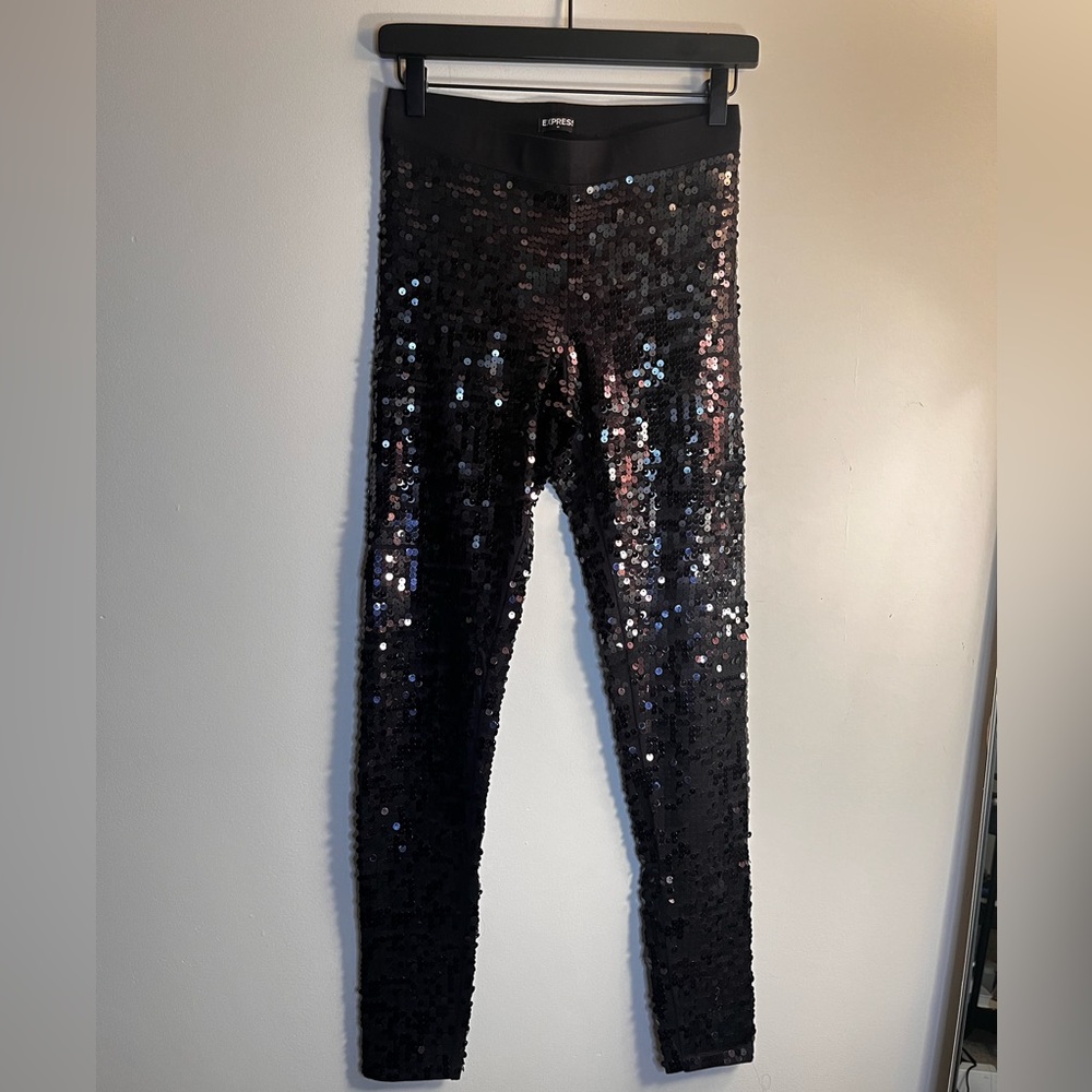 Black Sequin Leggings | EXPRESS